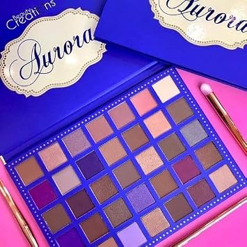 Aurora Paleta de sombras de ojos de 35 colores, acabado mate y brillante, kit de maquillaje profesional, multicolor