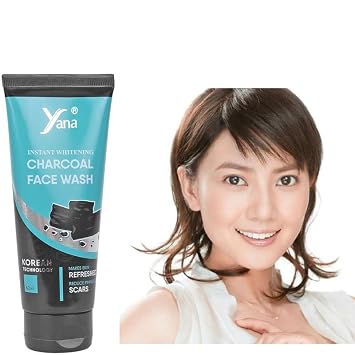 Yana Lavado facial de carbón activado exfoliante tamaño de viaje y limpiador para piel limpia y clara acción profunda para mujeres por Korean Technoloy | Exfoliante de lavado facial de carbón | Sin