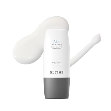 BLITHE Airy - Protector solar ultraligero - Protector solar coreano para corrección de tono, acabado mate, control de sebo SPF 50+ PA++++ (1.69oz)