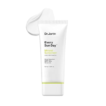 Dr.Jart+ Every Sun Day - Protector solar coreano mineral SPF 50+ para rostro con óxido de zinc, cuidado de la piel coreano, tamaño de viaje, 1.69 onzas líquidas