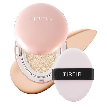 TIRTIR Mask Fit All Cover Base de Maquillaje en Cojín Rosa | Alta cobertura, acabado mate aterciopelado, ligero, impecable, corrige el enrojecimiento, cojín coreano (#13N Fair Ivory, tamaño completo