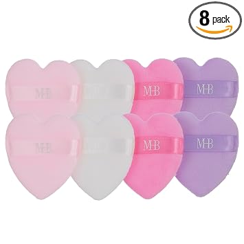 Juego de 8 esponjas de belleza en forma de corazón, esponjas de maquillaje con acabado impecable