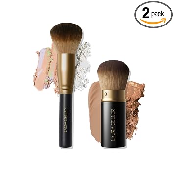 LAURA GELLER NEW YORK Blending Beauties - Juego de 2 brochas para maquillaje, brocha para polvos y brocha para base