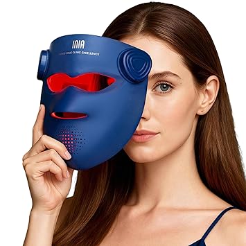 INIA Máscara inalámbrica de terapia de luz roja GLOW 4D para cara, NIR dual