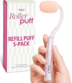 Esponja de maquillaje rodante con batidora de hojaldre reemplazable para base, protector solar