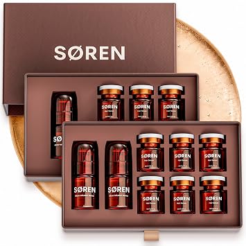 SØREN Sistema de renovación del cabello con micro infusión de SOREN - Kit de tratamiento de cuero cabelludo Saw Palmetto y peptide | Soporta cabello más completo y de aspecto más grueso | Aplicador de