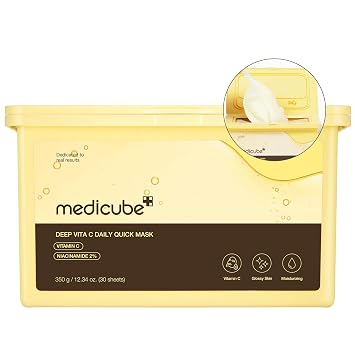 medicube Deep Vita C - Mascarillas rápidas diarias, 30 hojas, tamaño