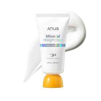 Anua Protector solar mineral con acabado sin peso SPF 50, 1.69 fl oz