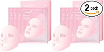 medicube PDRN - Máscara de lámina de tensión rosa | Máscara de contorno de 3 pasos (paquete de 2)