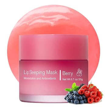 Mascarilla labial hidratante para dormir para una intensa hidratación nocturna. (1, Berry)