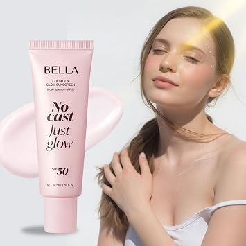 Bella SPF 50 Protector solar facial | SPF 50 protector solar facial teñido | SPF 50 crema hidratante facial | hidratante facial coreano con SPF 50