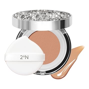 2aN Pacto de base de cojín de tensión brillante #27 Ámbar suave, maquillaje de base de cojín coreano, cobertura ligera y construible con ceramidas y centella asiática (0.45 onzas)