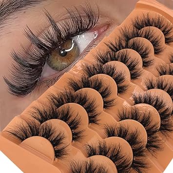 Pestañas postizas de visón suave 3D con curva en forma de ala, pestañas postizas alargadas y falsas gruesas, hechas a mano, naturales, pestañas postizas cruzadas desordenadas al por mayor (HU