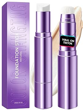 Vevivia - Base de maquillaje 2 en 1 que cambia de color con brocha para