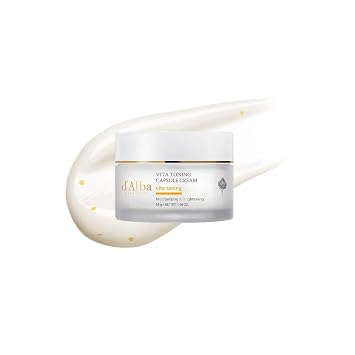 d'alba Piedmont Vita Toning Crema en Cápsulas, Hidratante Facial de Hidratación Profunda, Piel de Cristal con Cápsulas de Aceite Vita-Cera, Hidratante Facial de Hidratación Profunda (1.94 oz.)