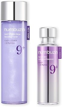 numbuzin No.9 NAD+ Glow Boosting Set Korean Skin Care | Salmon PDRN, Peptides, NAD | Brillante, Reafirmante, Hidratante, Elasticidad,