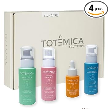 TOTEMICA PR Box - Set de cuidado de la piel de 4 pasos, limpiador, tónico, suero e hidratante