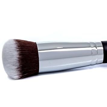 Cepillo de base de polvo mineral para cara – Cepillo de polvo de acabado para polvo prensado suelto, cepillo de fijación, cepillo redondo de base Kabuki, sintético