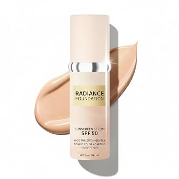 Base de protección solar Radiance | Cobertura completa de nivel corrector con un acabado natural de rocío | Maquillaje coreano duradero, ligero e hidratante | 1.0 fl oz, 30ml