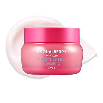 EQQUALBERRY NAD+ Crema potenciadora de péptidos – NAD+ 5% y 13 péptidos Anti-envejecimiento Coreano Cuidado de la Piel Crema facial y corporal | Crema de cuello rosa reafirmante y levantadora para piel flácida (1.69 onzas líquidas / 1.7 fl oz)