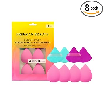 Freeman Puffs N' Stuff - Juego de esponjas de maquillaje triangulares, 8