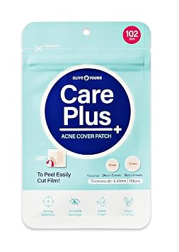 OLIVE YOUNG Care Plus Parche para manchas | Parche hidrocoloide coreano para acné para cubrir granos, espinillas y marcas, para piel y rostro con problemas (hidrocoloide, 102 unidades (Paquete de 1))