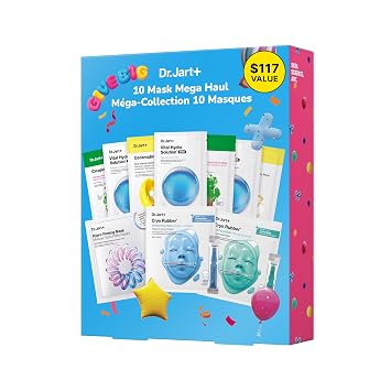 Dr.Jart+ Juego de 10 mascarillas para el cuidado de la piel coreano con 10 máscaras faciales de tamaño completo
