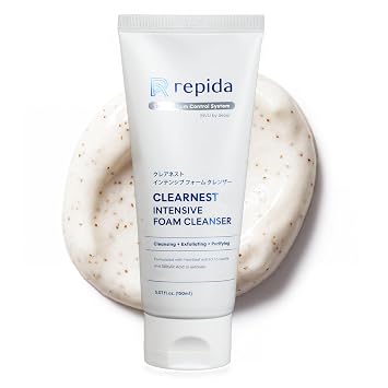 Clearnest - Limpiador intensivo de espuma, Heartleaf & BHA, limpiador facial coreano purificador de poros, exfoliante suave con cica, control de sebo para pieles grasas y mixtas, 5.07 fl