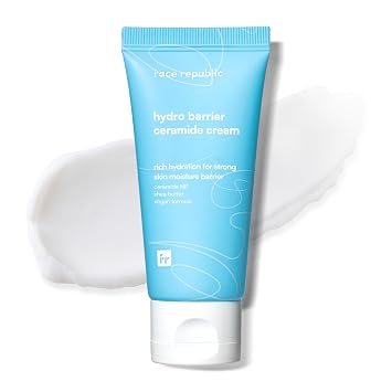 Face Republic Hydro Barrier Ceramide Cream 1.7 fl oz 1.69 fl oz | Crema rica para piel extra seca | Humedad profunda, protección de barrera de la piel, alivio de la piel | Ceramida, manteca de karité | Cuidado de la piel vegano coreano