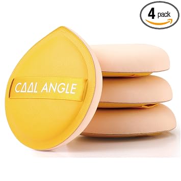 COOL-ANGLE Juego de 4 esponjas para maquillaje extra grandes, esponjas para base, corrector y polvo, sin látex, esponjas para maquillaje natural y fácil, suaves, duraderas y amigables para
