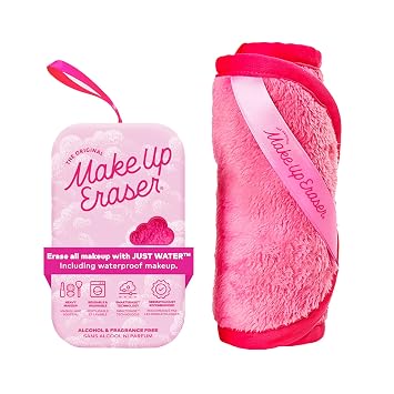 The Original MakeUp Eraser Retira todo el maquillaje con solo agua, incluyendo rímel a prueba de agua, delineador, base, lápiz labial y más (color rosa original)