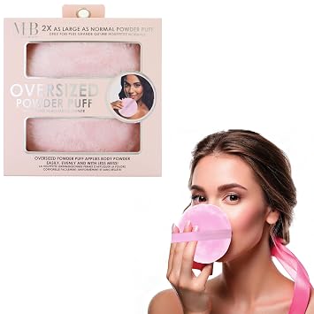 Soplo de polvo de terciopelo XL de gran tamaño, aplicador de maquillaje