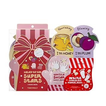 TONYMOLY Juego de máscaras de la cabeza a los pies, paquete de 4