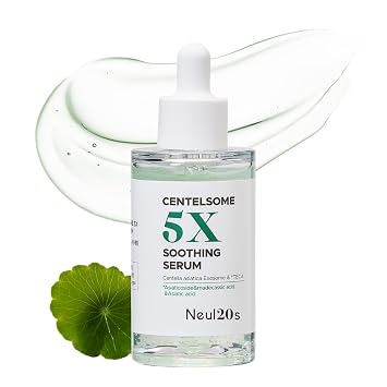 Centelsome 5X - Suero calmante de 1.69 fl oz/1.7 fl oz, para hidratación, brillo, sensible, antienvejecimiento, tratamiento del acné para la cara, cuidado de la piel coreano con centella