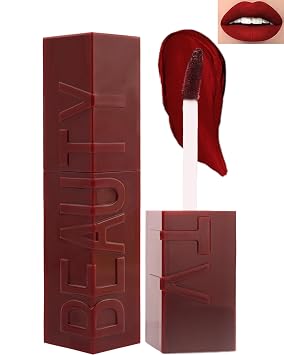 Lápiz labial líquido mate para mujer, 1 unidad, tinte de labios de color altamente pigmentado, brillo labial mate súper terciopelo, hasta 16 horas de uso, de larga duración, impermeable, a prueba de manchas, maquillaje de labios antiadherente, 06#, vino ti