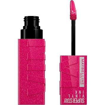 MAYBELLINE Lápiz labial líquido de tinta de vinilo, turmalina - rosa fucsia