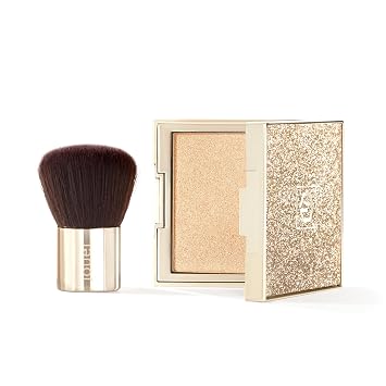 Jouer Molten Glow All Over Face & Body Highlighter & Travel Brush Set – Maquillaje luminizante – Brillo y Resplandor en Polvo