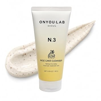 ONYOU LAB N.3 Limpiador de pastel de arroz | Aceite de baobab | Xilitol | Carbón | Ácido hialurónico | Exfoliantes suaves | Todo tipo de piel | Cuidado de la piel coreano (NET 5.29 oz / 150