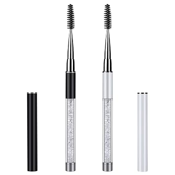 2 cepillos de pestañas con tapa, carretes de rímel reutilizables, cepillos para cejas, varitas de pestañas, aplicador para pestañas