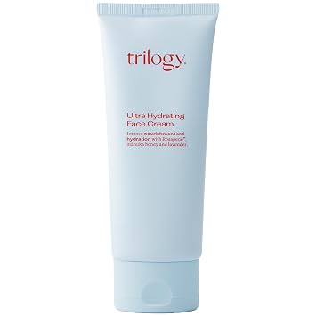 Trilogy Crema facial ultra hidratante, 2.5 onzas líquidas, para piel seca o deshidratada, nutrición e hidratación intensas con rosapeno, miel de manuka y lavanda