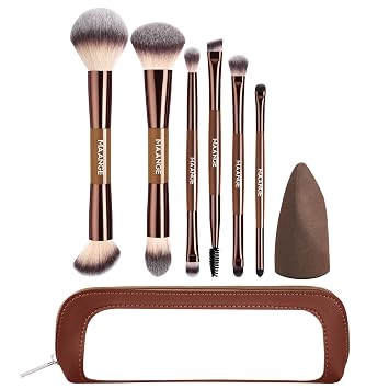 MAANGE Juego de brochas de maquillaje de doble extremo de 6 piezas con