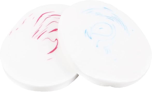 Ruilogod Esponja suave azul rojo maquillaje belleza limpieza facial polvo Puff 2pcs (id: f59 4dd ba6 449 ee7, pequeño