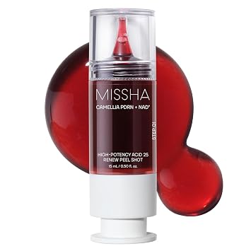 MISSHA PDRN NAD+ Renew Peel Shot 25, Korean Face Peel, 0.50 fl oz