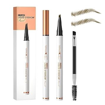 Microblading - Lápiz de cejas mágico, punta fina, impermeable, 3D, para mujeres, a prueba de manchas, relleno natural y definido, cejas naturales similares al cabello (6# negro marrón)