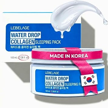 LEBELAGE Crema facial coreana de colágeno para mujeres, hidratante facial durante la noche para piel seca sensible, crema de barrera de humedad, cuidado reafirmante de arrugas, piel de vidrio, ácido