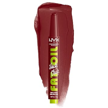 NYX PROFESSIONAL MAKEUP Fat Oil Slick Click, Bálsamo labial vegano ligero, acumulable y pigmentado - In A Mood
