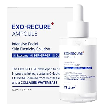 Exo-Recure Ampolla Exosoma 10,000 PPM Colágeno Agua Absorción Rápida Hidratación Profunda Rejuvenecimiento Anti-Envejecimiento Cristal Piel Minimizador de Poros Barrera de la Piel COREANA 1.7 fl oz 1.71 Fl.Oz