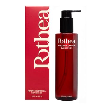 Aceite de limpieza de camelia de fuego coreano Rothea – Limpiador de aceite suave para la cara y el maquillaje, removedor de puntos negros, cuidado de la piel coreano, 6.76 fl oz / 200ml