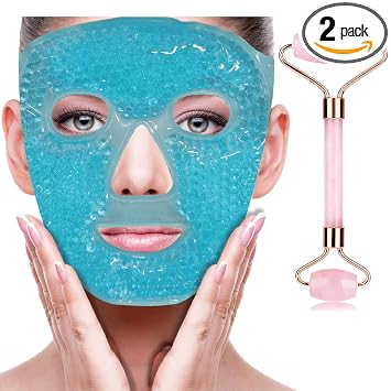ZNÖCUETÖD Ice Face Facial Jade Roller and Ice Face Mask Cold