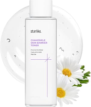 starlike Tónico de barrera para la piel de manzanilla I 7.1 fl oz (7.1 fl oz) I Face Toner para calmar, hidratación profunda, hidratación, impulso y equilibrio I Cuidado de la piel coreano I Agua de manzanilla, ácido hialurónico y péptido